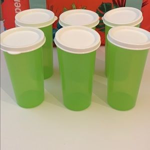 Set of 6 lime green Tupperware tumblers